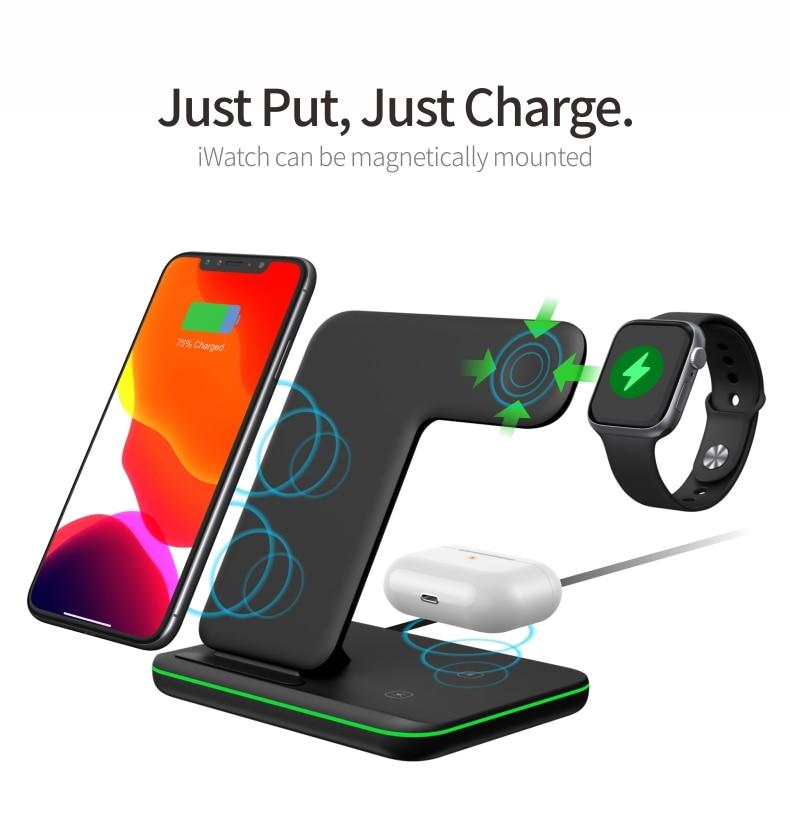 Ninja 3-in-1 15W Fast Wireless Charger for Phone & More