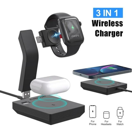 Ninja 3-in-1 15W Fast Wireless Charger for Phone & More